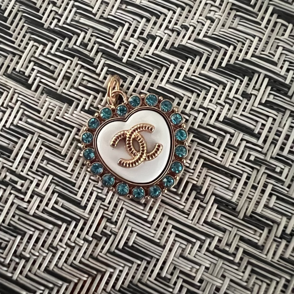 Stamped chanel charm zipper pull